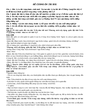 Đề cương ôn thi học kì I môn lịch sử 7